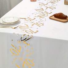 Camino de mesa para cumpleaños de 18 años, aproximadamente 10 m de largo, con texto "Feliz 18" en dorado, adecuado para decoración de mesa de fiesta de cumpleaños de 18 años para chicos, chicas y hombres.