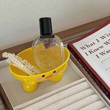 可爱小黄鸭香皂盒，便携式自排水架，带排水孔，稳定鸭子托盘，适用于淋浴间、浴室浴缸返校