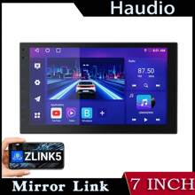 Haudio 2G 32G Android Double Din Car Stereo Carplayer, 7 Inch Touchscreen Car Radio 2 Din With GPS Navigation Wireless FM HiFi WiFi USB Android Auto Mirror Link + AHD Backup Camera