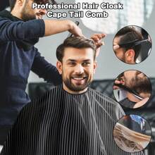 1 Pc Hair Cutting Barber Cape For Men Women With 1 Pc Neck Duster Brush And 1 Pc Barber Brush, 1 Pc Hair Rat Tail Combs, Professional Barber Accessories Cleaning Supplies For Salon Haircut Styling (Black Stripe), Hair Tools, Hair Products And Accessories For Barber Salon Beauty Back To School, Travel Holiday Essentials, Hair Accessories For Women, Slick Back Brush, Hair Dryer, Hair, Barber, Hair Tools, Hair Products, Hair Dryer, Hair Brush, Barber, Hairdressing Equipment, Hairstyle, Hairdressing, Barber Accessories, Barbershop, Hairdressing Equipment