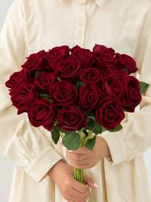 10 PEZZI Mazzo di rose artificiali autunnali, decorazione per San Valentino, decorazione per matrimonio, fiore da tenere in mano per spose, fiore da polso, materiale per decorazione di casa, sala da pranzo, camera da letto, vaso, materiale per DIY, torte di compleanno, regali di San Valentino e Capodanno, accessori per servizi fotografici
