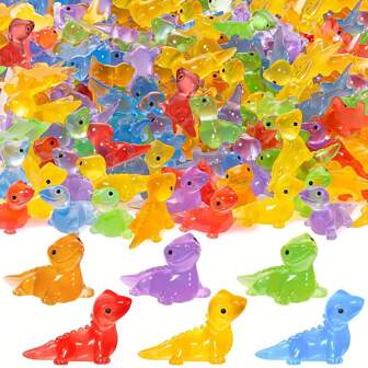 50-Pack Resin Luminous Lizards - Mini Glow-In-The-Dark Garden Statues, DIY Micro Landscape Crafts, Animal Figurines For Plant Pots And Terrarium Decor (Random Color)