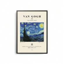 1pc Famous Vintage Artist Van Gogh Mid-Century Posters The Starry Canvas Painting Wall Arts Museum Living Room Home Decor No Frame
