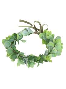 1 Stück verstellbarer Kranz aus synthetischen Blättern und Blumen, Eukalyptus Blumenkranz Haarband für Frauen, Blumenmädchen, Boho-Stil, Party, Fotoshooting, Feiertage, Hochzeit, St. Patrick's Day