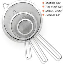 1 Stück/3 Stück extra feine Drahtgewebe-Absiebe mit Griff, kleiner, mittlerer, großer Größe Sieb aus Metall, Edelstahl Durchschlag Absiebe für Küche Reis Saft Quinoa Lebensmittel Mehl Backen