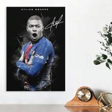 Framed Fhzang Kylian Mbappe Poster 1 Canvas Poster
