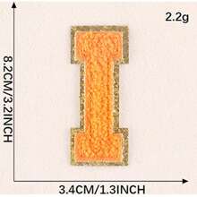 26 烫印字母补丁缝制烫印粘性字母贴纸字母 A-Z 刺绣装饰服装修补鞋、帽、包包 T 恤服装用品（橙色） - 橘色 - 查看 26