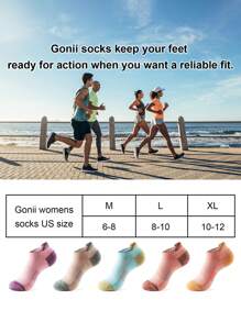 Ankle Socks Women Running Athletic No Show Socks Cushioned 5-Pairs - Multicolor - View 6