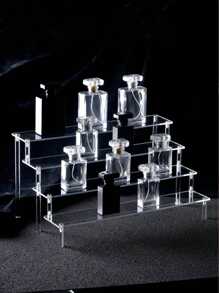 1 pièce Présentoir étagère en forme de marches transparent en acrylique, présentoir multi-couches en acrylique de bureau polyvalent pour boîtes aveugles, parfums, cosmétiques, stockage et présentation