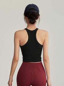 Fixed Cup Sports Underwear Color Blocked Shockproof Female, Professional Training Yoga Pilates Fitness Tank Top
