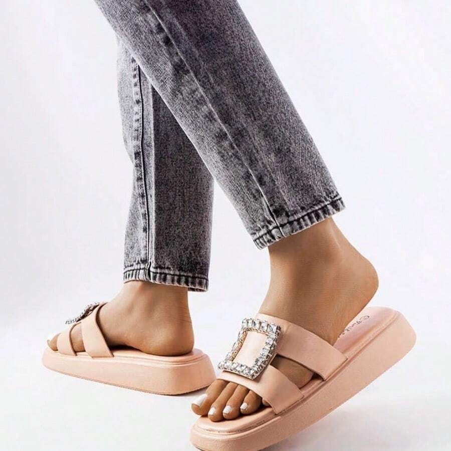 Gemre Summer Fashionable Women Slippers - Beige - View 1
