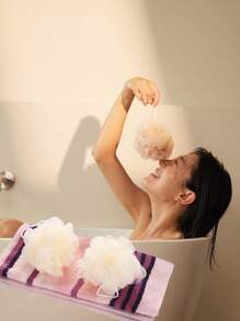 10 件超级去角质丝瓜络 - 家庭水疗淋浴海绵沐浴球球刷 - 丰富泡沫泡泡脸身体磨砂膏丰富泡沫 4 件去角质淋浴丝瓜络 - 沐浴水疗球球刷脸身体磨砂球家居浴室装饰秋季装饰返校