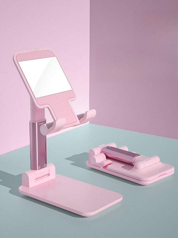 1 pieza Soporte plegable para teléfono de escritorio, soporte ajustable en altura para teléfono celular, soporte portátil para teléfono celular de escritorio, esencial de viaje y cocina para mujer que se adapta a todos los teléfonos móviles