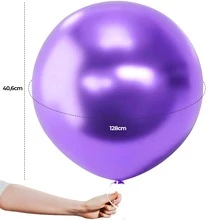 12 Large Chrome Metallic Balloon Balloons 16 Inches Large Round Balloons Premium Birthday Party Decoration - 中紫紅色 - 查看 2