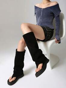 Sandales à semelle épaisse pour femmes, nouvelles arrivées, été, hauteur augmentée, longue tige, créneau sexy, style de fille pop, orteil clip, style de rue rétro, bottines courtes