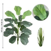 1pc 60-110cm New Artificial Fiddle Leaf Fig Ficus Tree Branch Green Plastic Leaves Modern Realistic Touch Fake Plant Indoor Outdoor Decor Faux Plant For Home Office Garden Room Decoration Gifts Birthday Graduation