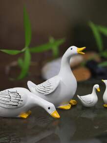 1 Set Of Duck Family Resin Ornaments (4 Pieces), Warm And Cute Design, Perfect For Home Decor, Desk Display, Children's Room Decoration, Adding Fun To Life, An Ideal Choice For Gifts Or Personal Use.