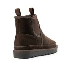 Men's Winter Snow Boots FuzzyGo Rugged Suede Leather Cold Weather Warm Chelsea Outdoor Boots - Brown - View 7