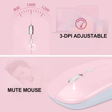 2026圣诞/新年礼物蓝牙键盘鼠标套装，便携式无线键盘（150mAh）和鼠标套装，兼容三星平板电脑、苹果iPad（iOS 13+）、安卓智能手机和Windows系统 - 彩色 - 查看 5