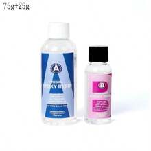 QIAO Kit de resina epoxi cristal claro de fácil mezcla 3:1 AB con palitos, tazas graduadas y guantes para hacer joyas, manualidades y arte DIY