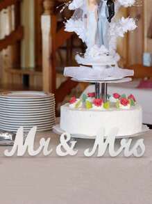 3 stuks/set witte houten Mr en Miss houten letters, set, Mr & Mrs bord voor bruiloftstafel, feestdecoratie hoofdtafel bruiloft houten letter, Just Married bord jubileumfeest Valentijnsdag decor, bruiloftstafel decor