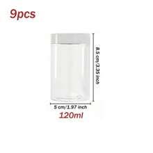 9pcs 5cm Diameter Plastic Storage Jars With Lids, Paintpot, Cream, Mask Bottles, Eye Cream, Face Cream Bottles, PET Wide Mouth Transparent Sample Containers, Cosmetic Packaging Bottles - White - View 16