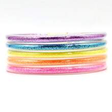 5Pcs/Set Shiny Buddhist Bracelet Color Stuffed Jelly Silicone Bangles - 5pcs 65mm - View 27