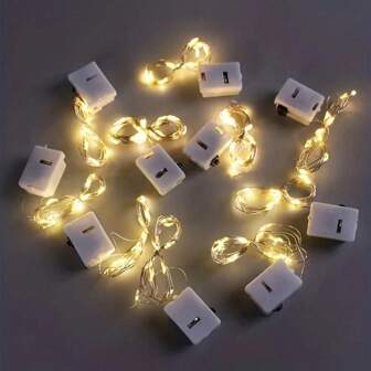 [3/7/12 Packs & 3 Modes] Fairy Lights Battery Powered 7FT 20LED Twinkle Lights Battery Mini Lights Small LED String Lights Waterproof Silver Wire For Baby Room Decor, Indoor Mason Jar ,DIY Wedding ,Halloween,Christma Decor, (White&Warm&Color)