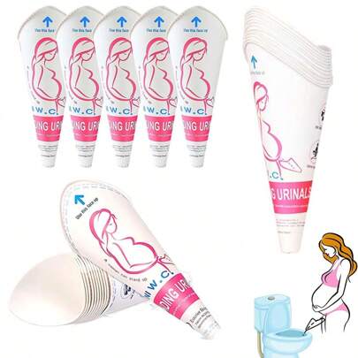 10/20个装一次性纸尿壶孕妇站立小便卫生防漏便携式尿壶露营旅行用品夏季降温、沙滩、旅行