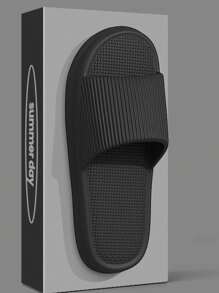 潮流男女通用拖鞋，轻便EVA防滑室内浴室凉鞋，适合居家、海滩、淋浴间等场合。