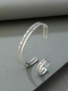 1 set di bracciale e anello regolabili a nido d'ape