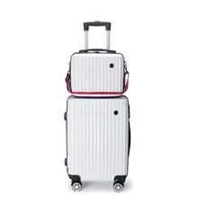 Bộ du lịch 2 món: Một hộp đựng mỹ phẩm và một vali thời trang với kích thước 14 inch và 20 inch, được trang bị khóa số và dung tích lớn, phù hợp cho cả công tác và du lịch, unisex, lý tưởng cho sinh viên sử dụng hàng ngày. Vali kéo du lịch mùa thu, vali kéo có bánh xe, vali du lịch cứng cáp, vali xách tay có bánh xe, đồ dùng du lịch bền chắc, dành cho nam và nữ, phụ kiện du lịch thiết yếu, đồ dùng du lịch, đồ dùng sắp xếp du lịch. - Hồng - Xem 3