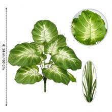 1 件 60-76 厘米仿真龟背竹植物枝假植物塑料叶子逼真触感装饰室内室外人造植物适用于婚礼家居花园酒店办公室房间装饰 - 彩色 - 查看 9