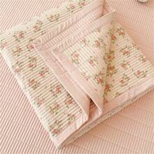 1 pieza Colcha acolchada de algodón impreso de grado A, ligera, transpirable, suave y duradera, adecuada para dormitorio, dormitorio, siesta en la oficina, sin almohadas ni fundas de almohada