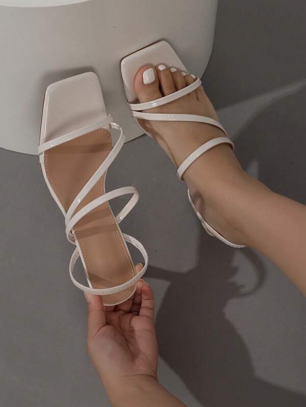 Damen Riemchen High Heel Sandalen, sexy offene Zehenpartie, schmale Stilettos