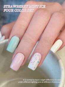 XEIJAYI 4 Colors 15ml New Popular Mint Green Pink Nail Gel Polish Semi Permanent Nail Art Soaking UV LED Nail Salon DIY Nail Salon Gel For Spring And Summer - 彩色 - 查看 5