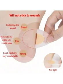 100pcs Clear Thin Invisible Shoe Friction Pads, Anti-Chafing For High Heels