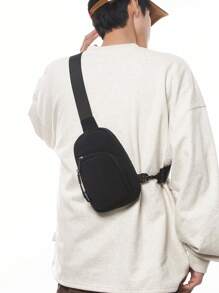 Same Gender Design Couple Style Bag, Simple And Lightweight Mobile Phone Backpack, Leisure Crossbody Bag, Large Capacity Multi-Layer Chest Bag, High Quality Waterproof Nylon Material, Suitable For Daily Commuting To Go Shopping And Carry On Mini Bag