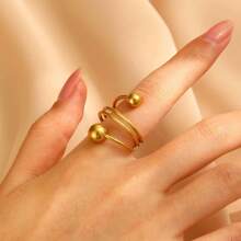 Stainless Steel Sphere Ring, Small & Large Ball Ring Accessories For Women