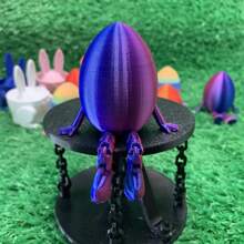 3D 打印复活节彩蛋小雕像 - 塑料收藏品拼接蛋形桌面装饰，适用于家庭和办公室，多功能室内/室外节日装饰品 - 彩色 - 查看 3