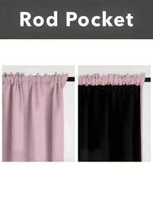 1pc Solid Color Modern Coated Light Blocking Curtain, Rod Pocket Design, Suitable For Living Room And Bedroom - Sheer And Blackout Curtain, Living Room Curtain, Bedroom Curtain Curtains Curtains For Living Room Kitchen Room Decor Home Decor Living Room Kitchen Decor Living Room Decor Room Decor Curtains Bedroom