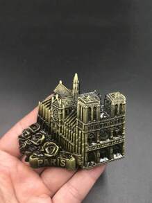 1 pieza Imán de nevera de estilo arquitectónico de metal, imán de nevera con edificios estilo francés/Londres, recuerdo de viaje, decoración del hogar, abridor de botellas