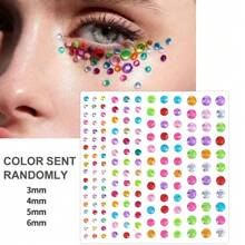1pc Face Diamond Gem Face Stickers Purple Red Rhinestone Gem Sticker Eyeshadow Sticker Nail Body Makeup Stars Sticker DIY Decor Party Daily 3d Faux Gemstone Face Jewel Self-Adhesive Sticker, Great For Diy Music Festival, Y2k Makeup, Costume Party Makeup, Face & Eye Decoration