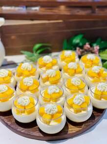 1 Set Of 6pcs Round Honey Pot Shaped Pudding Cups, Suitable For Pudding, Cake, Mousse, Dessert Cups, For Birthday Parties, Wedding Dessert Plating And Decoration, Washable And Reusable - Transparent - View 9