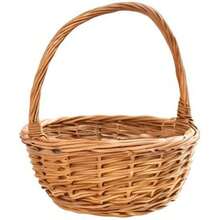 Cesta de Pascua de mimbre creativa para el hogar con asa para regalo, picnic, almacenamiento de plantas, decoración, tejida a mano