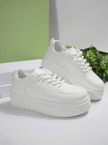 Zapatillas deportivas clásicas de primavera-verano 2025 con plataforma, suela gruesa, suela suave, impermeable, puntera redonda para mujer