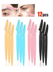 48/24/12/6/3/1 Pcs Multi-Color Eyebrow Trimmer & Shaver, Callus Remover, Body Hair Trimmer & Facial Eyebrow Razor Set With Long Handle Safety Blades And Precision Guards, Eyebrow Grooming Tool For Home Or Travel Use,Giveaways,Travel,Cheap Stuff,Travel Essential - Multicolor - View 12