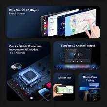 Haudio 2G 32G Android Double Din Car Stereo Carplayer, 7 Inch Touchscreen Car Radio 2 Din With GPS Navigation Wireless FM HiFi WiFi USB Android Auto Mirror Link + AHD Backup Camera