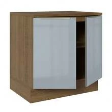 Gabinete Bajo Cocina Madesa Lux 80cm Con Encimera Marrón/Gris - Marrón y Gris - Ver 5