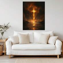 Jesus Cross Framed Waterproof Canvas Painting Ready To Hang For Living Room Bedroom Office Christian Canvas Wall Painting